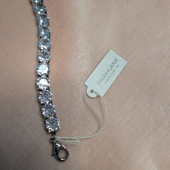New with Box Park Lane Impressions Bracelet Silver with Clear CZs 6" with 2" ext